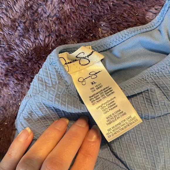 XL Jessica Simpson Blue Scalloped Bikini Set - Picture 8 of 8